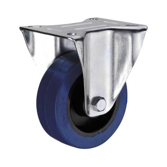 Колесо неповоротное из эластичной резины d 80 мм Синий (7307-80)