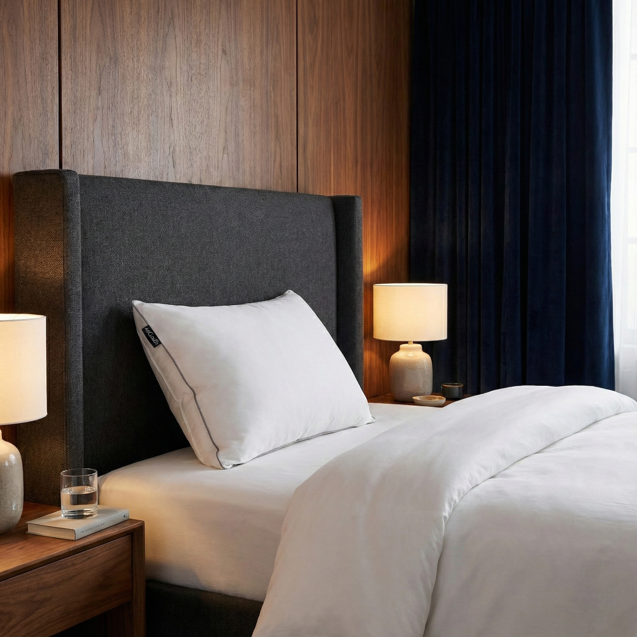 Подушка двокамерна з еко лебединим пухом 50х70 см Подушка двокамерна з еко лебединим пухом 50х70 см