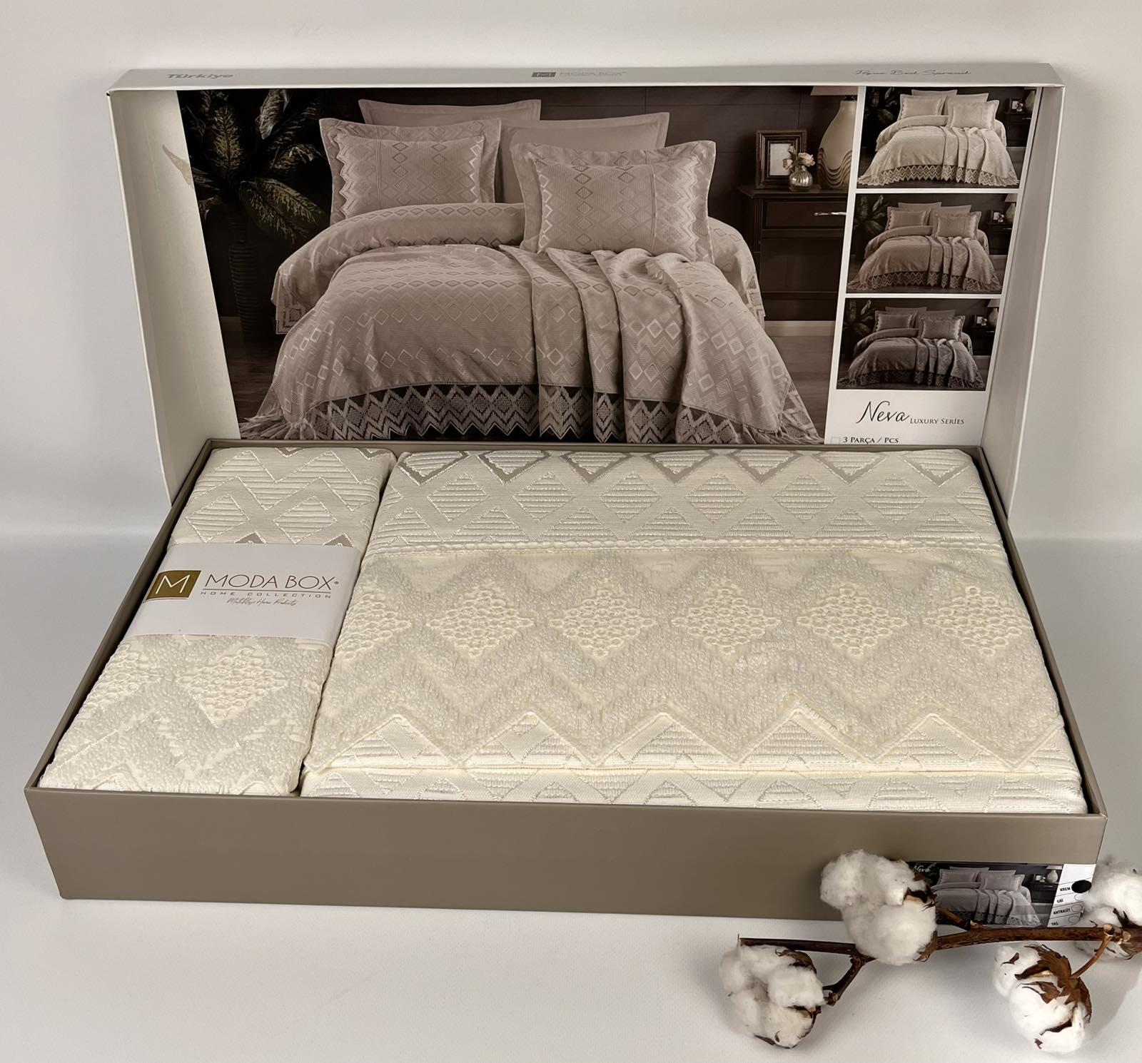 Покривало Moda Box Neva 240х260 см з наволочками Krem (CN27963)