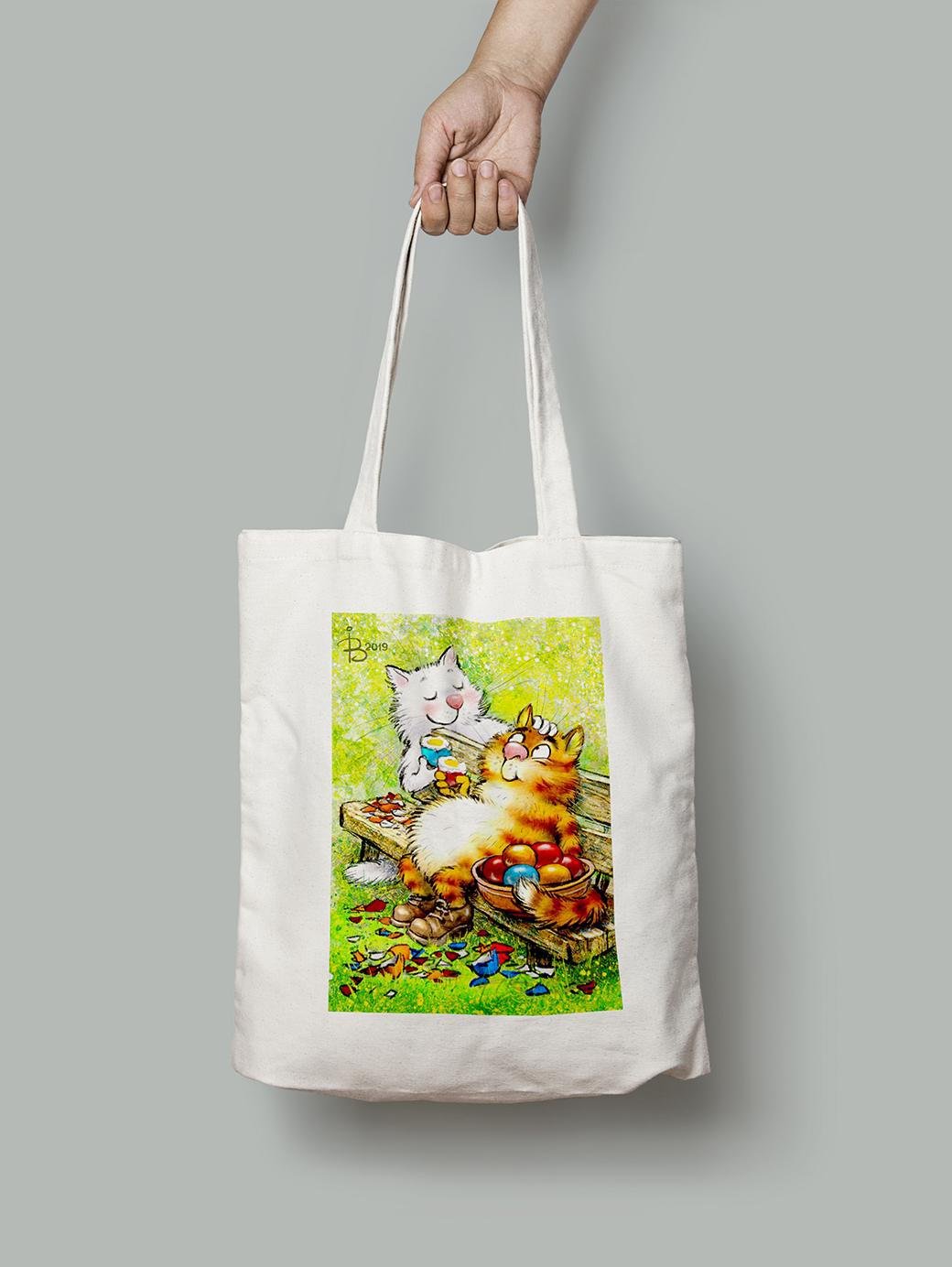 Эко-сумка Пасхальные коты шопер (rinaz_20192209001_Bag)