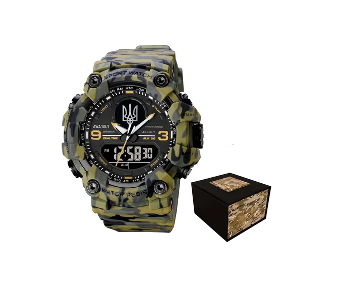 Наручные часы Awarder 001 Трезубец серебро Camo Green Наручные часы Awarder 001 Трезубец серебро Camo Green