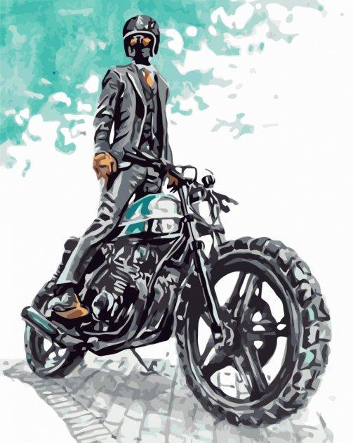 Картина по номерам Strateg Призрачный гонщик с лаком и уровнем 40x50 см (VA-3375)