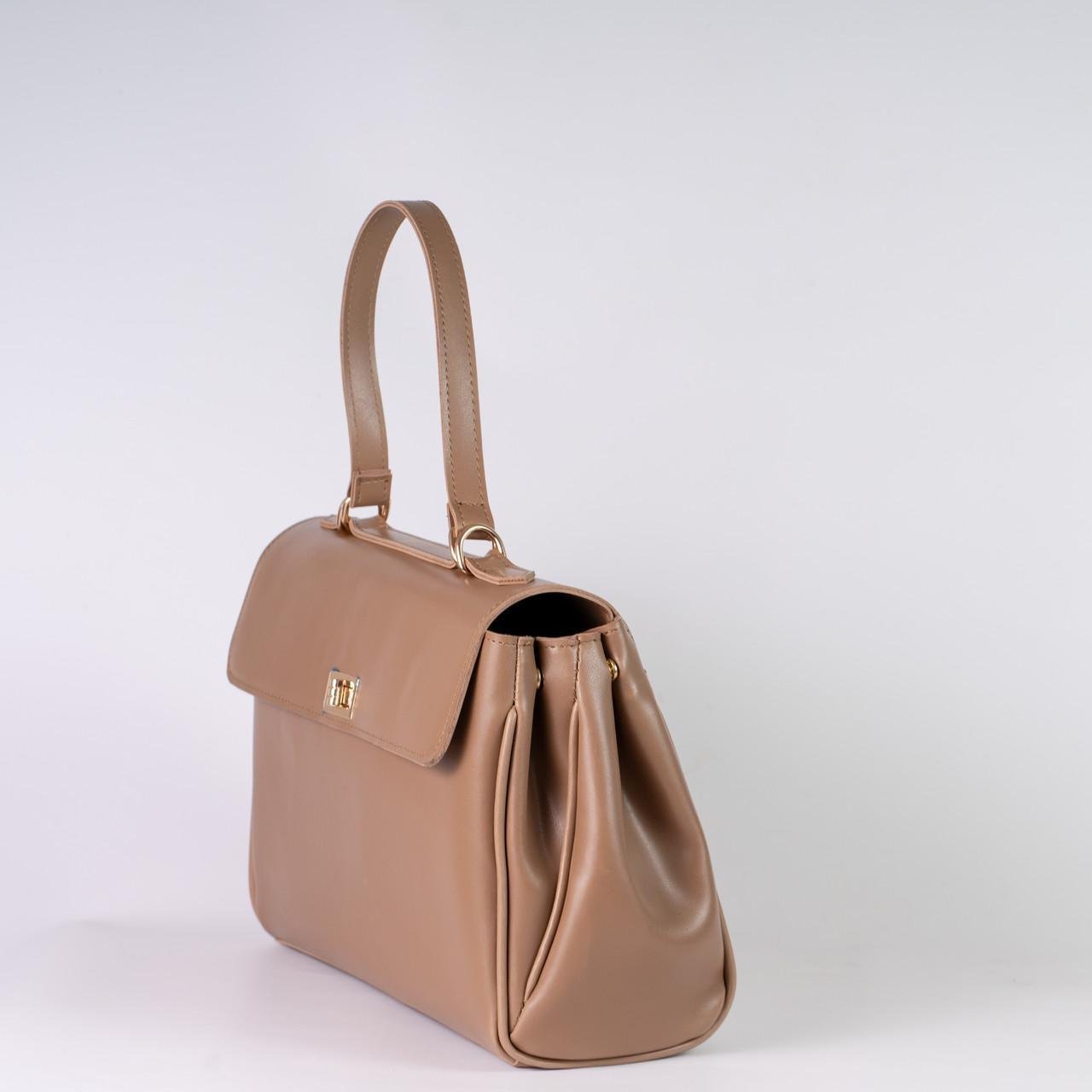 Сумка женская почтальона из экокожи XENIA № 67-24 Светло-коричневый - фото 2 Сумка женская почтальона из экокожи XENIA № 67-24 Светло-коричневый - фото 2