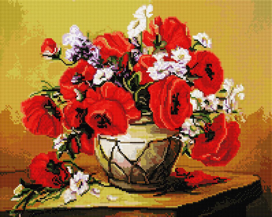 Алмазная мозаика ColorArt Букет маков 40х50 см (SP057)