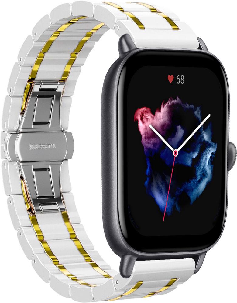 Ремешок керамический Ceramo для Amazfit GTS 3 White/Gold (28741-65)