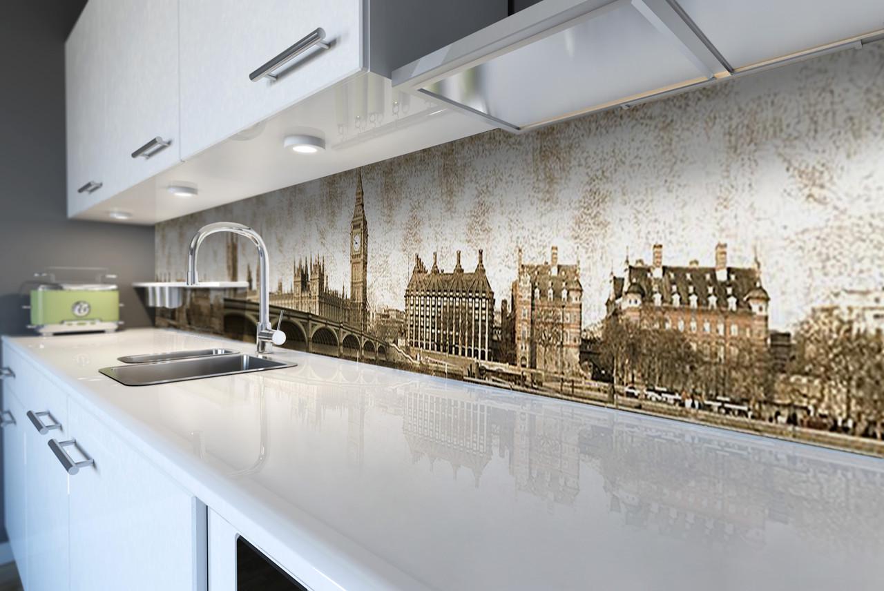 Кухонный фартук Zatarga "Ретро Лондон" из самоклеющейся виниловой пленки 65х250 см Бежевый Кухонный фартук Zatarga "Ретро Лондон" из самоклеющейся виниловой пленки 65х250 см Бежевый