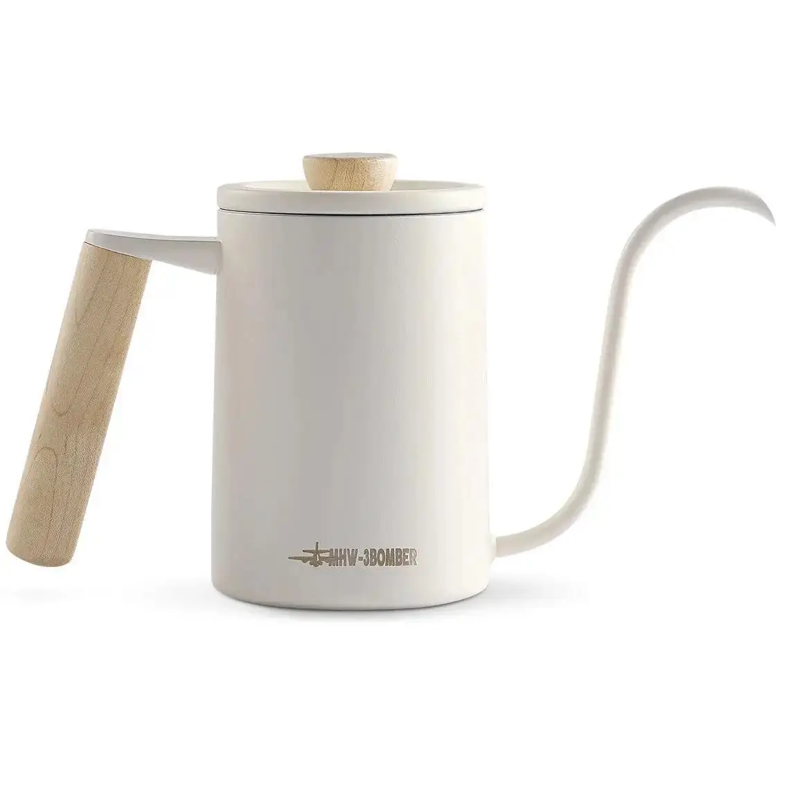 Чайник для кофе MHW-3BOMBER с длинным носиком из нержавейки 400 мл Белый (BK5993W)