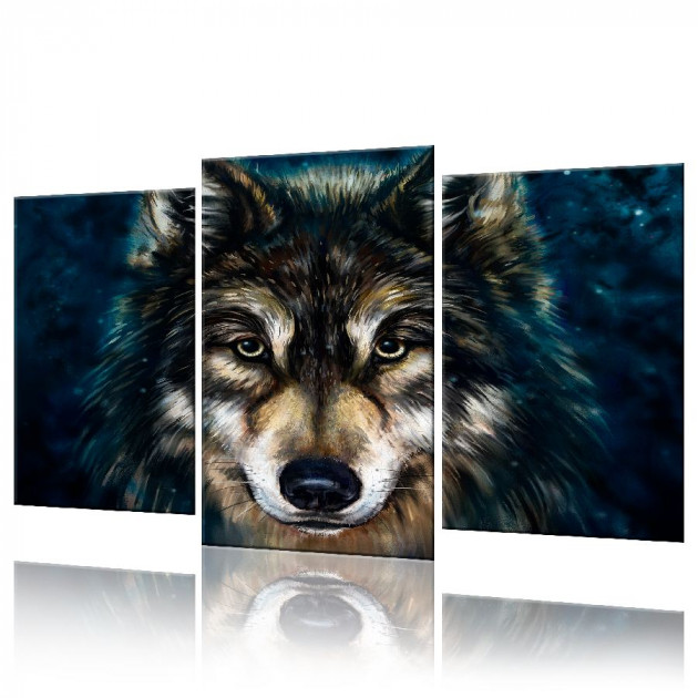 Картина модульная 3 части ArtStar Волк 120х180 см ADJ0005
