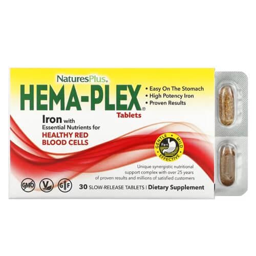 Железо NaturesPlus Hema-Plex 30 Slow-Release tablets (NAP-03770)