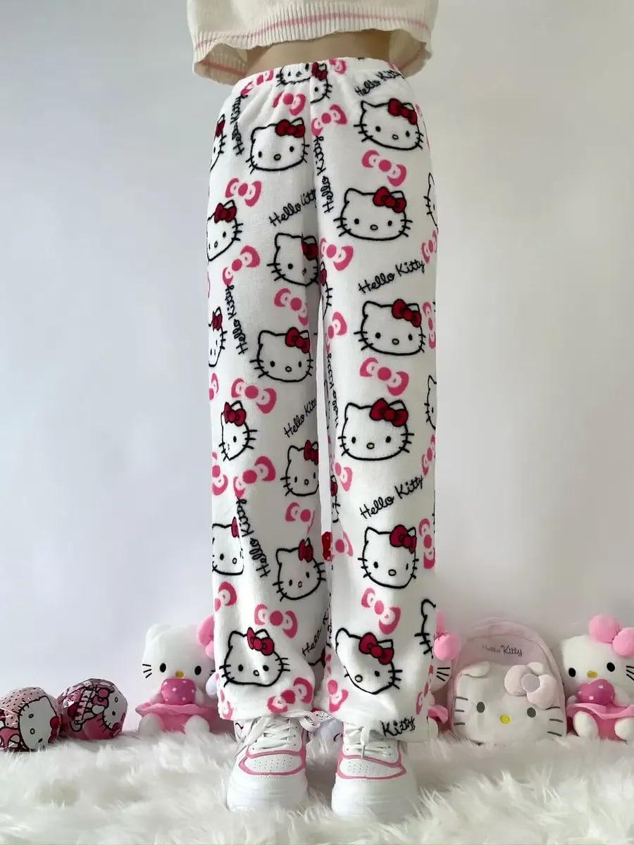 Брюки пижамные женские с принтом Hello Kitty 2XL (10293)