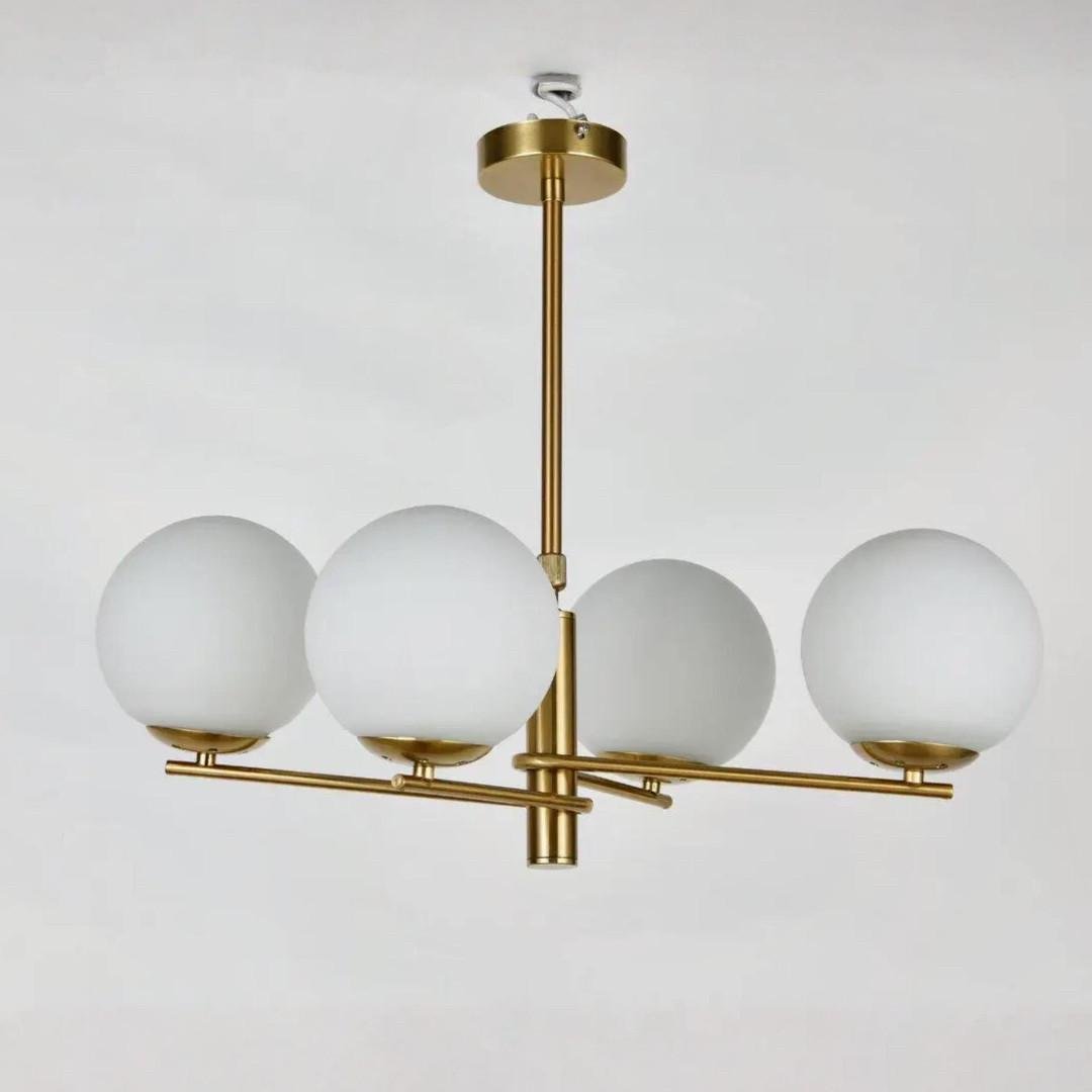 Люстра Sirius на четыре стеклянных плафона под лампу Е27 Медный (MX418-4 Copper)