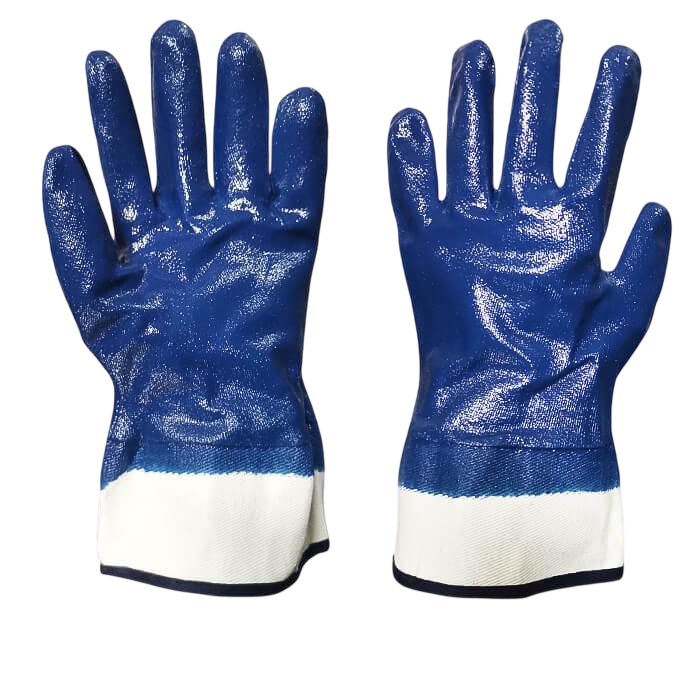 Перчатки маслостойкие с жестким манжетом 10 пар Синий (2697)