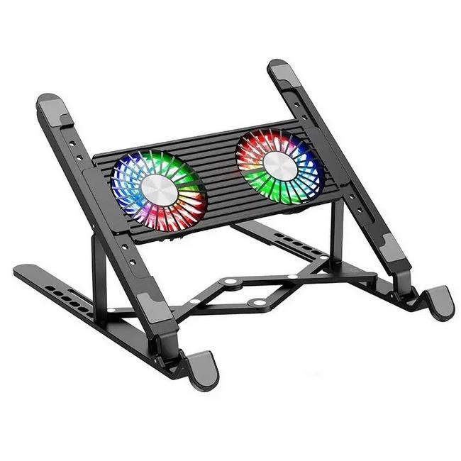 Підставка з кулером для ноутбука Hoco DH17 RGB Black (020632)