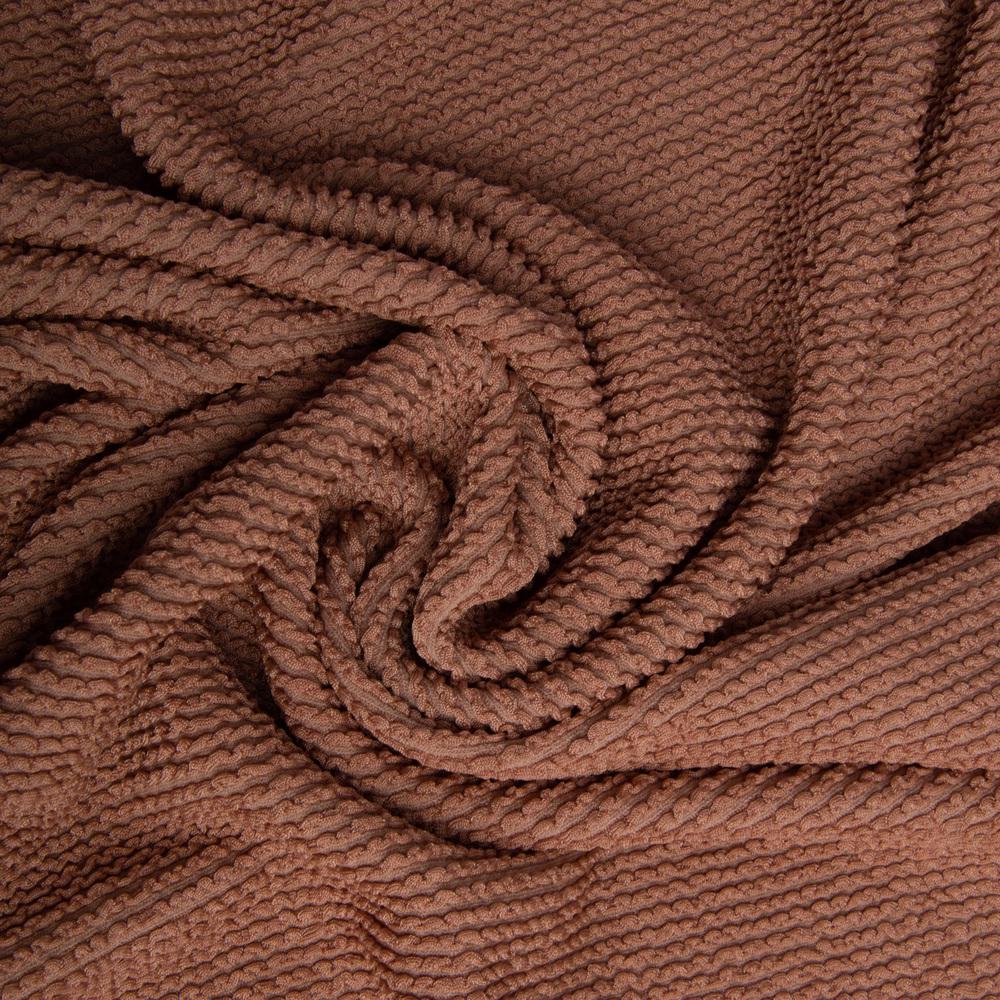 Ткань трикотаж Бифлекс фактурная гофрированная жатка Арахис беж (20002)