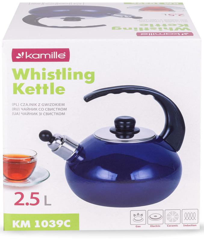 Чайник емальований Kamille Boiling Water зі свистком 2,5 л Синій глянцевий - фото 8 Чайник емальований Kamille Boiling Water зі свистком 2,5 л Синій глянцевий - фото 8