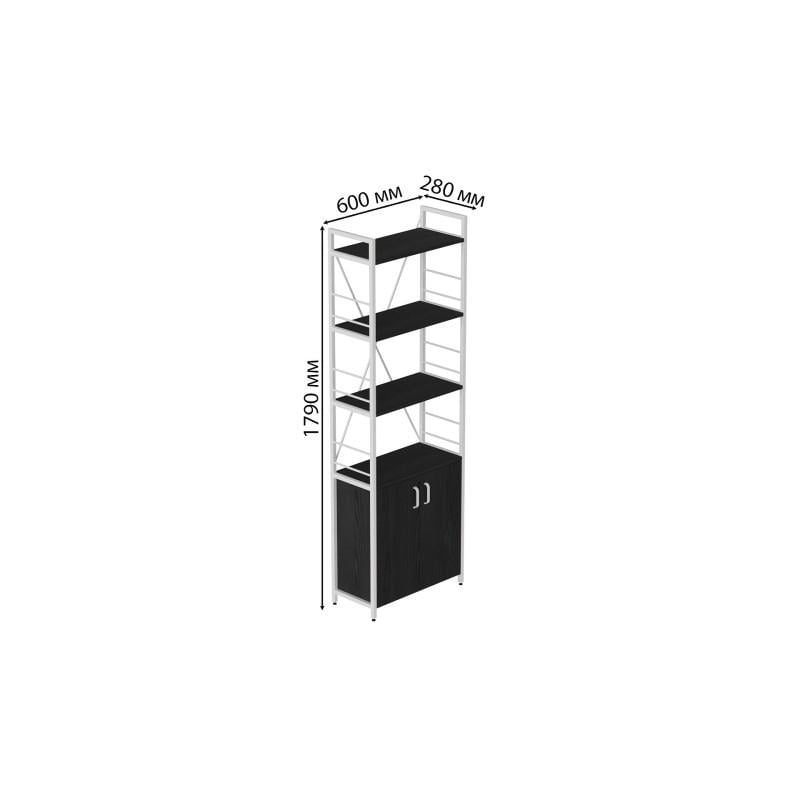 Етажерка Ferrum-decor Konekt 4/60 з тумбою метал/ДСП Білий/Сосна Кембра (FRD-104493) - фото 3 Етажерка Ferrum-decor Konekt 4/60 з тумбою метал/ДСП Білий/Сосна Кембра (FRD-104493) - фото 3