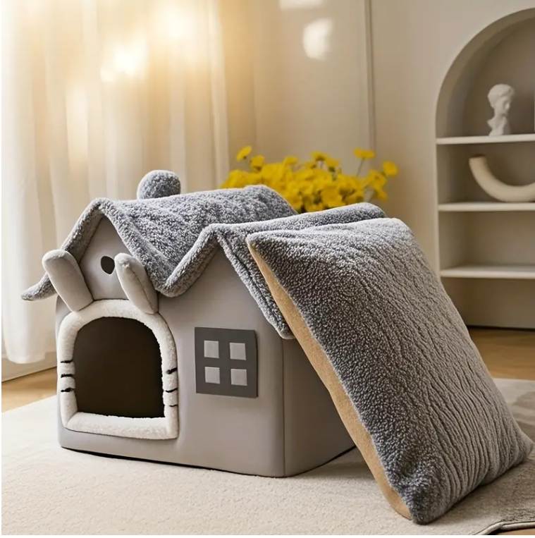 Домик для кошек мягкий со съемной крышей и подушкой 35x30x35 см (2012) - фото 8