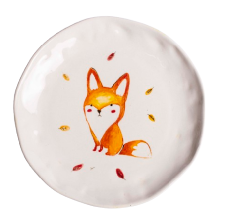 Тарілка керамічна лисеня 23 см