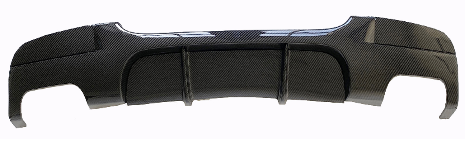 Диффузор заднего бампера под двухсторонний двойной выхлоп GBT для M-Sport для BMW 3 серия E-90/91/92/93 2005-2011 гг. -пластик Черный (176761)