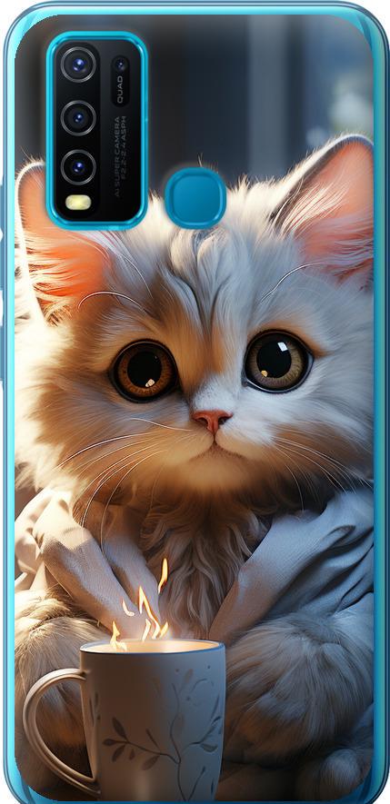 Чехол на Vivo Y30 White cat (5646t-2154-42517)