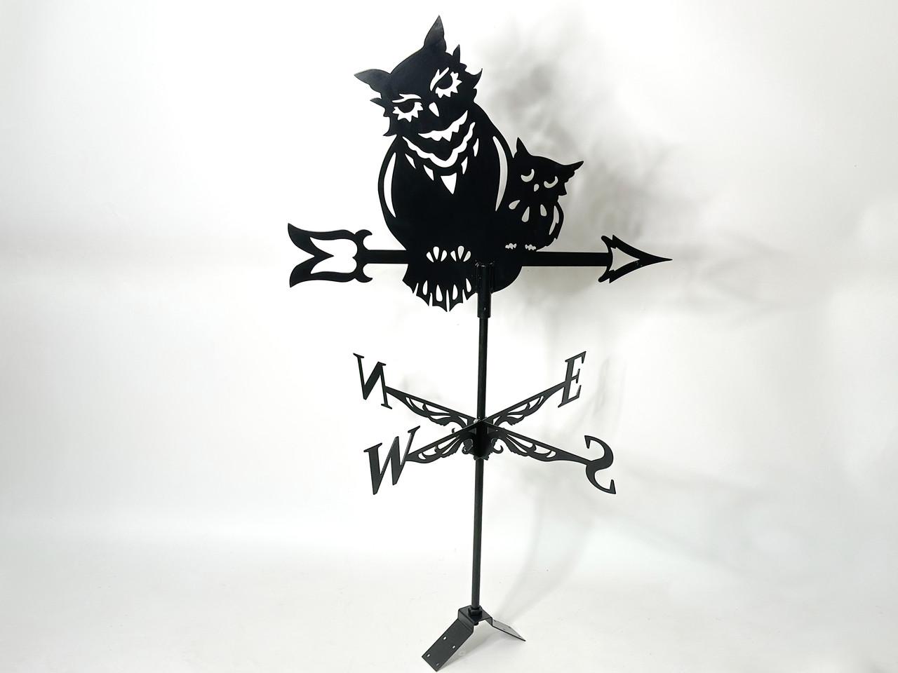 Флюгер большой на крышу Сова и совёнок на высокий дом 135x80 см (1192372)