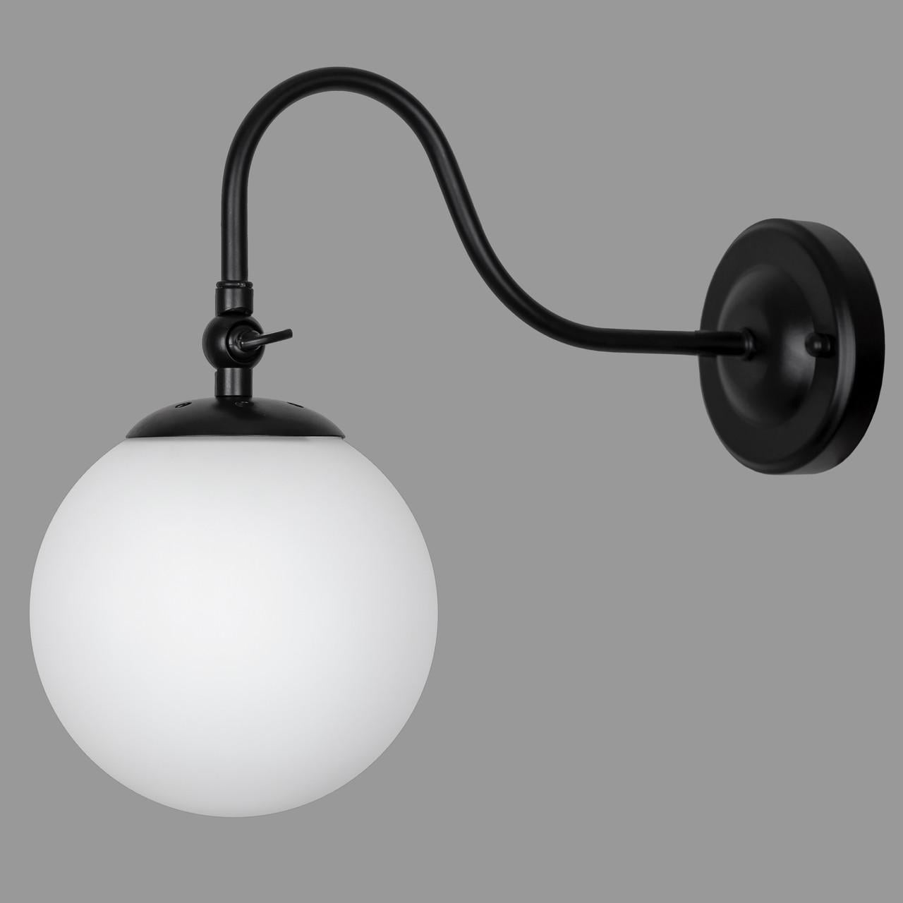 Бра з кулею 15 см Чорний/Білий (56-WPR150F3-1 BK+WH)