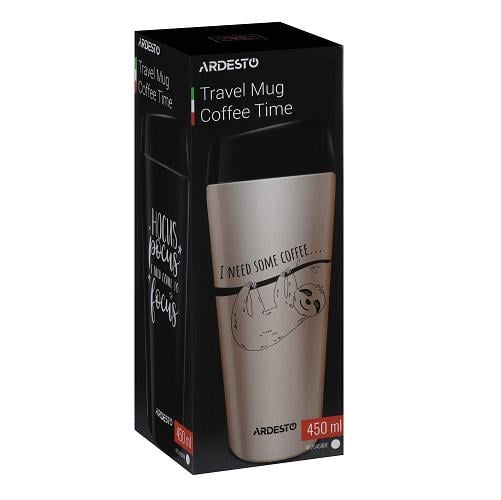 Термокухоль Ardesto Coffee Time Bradypus AR2645DBE 450 мл Бежевий - фото 7 Термокухоль Ardesto Coffee Time Bradypus AR2645DBE 450 мл Бежевий - фото 7