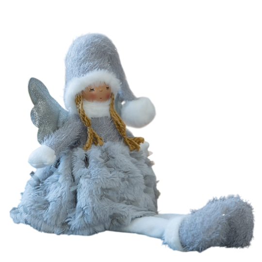 Фигурка новогодняя декоративная Маленькая фея из текстиля 25 см Серый (150-81-9241-013)