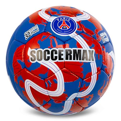 Мяч футбольный SOCCERMAX PARIS SAINT-GERMAIN FB-0047-818 PU Гриппи сшит вручную №5 Темно-сине-бордовый (31773773)