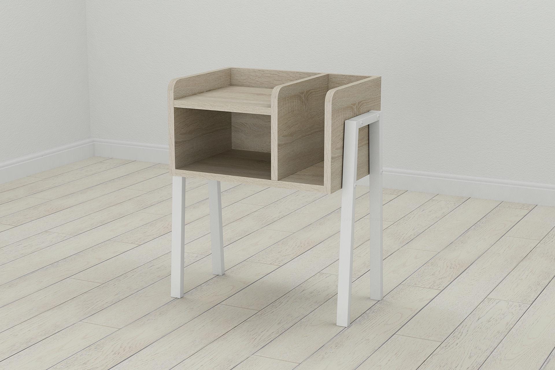 Тумба модульная Ferrum-decor Амели металл/ДСП 16 мм 540x450x320 мм Белый/Сонома (FRD-103014)