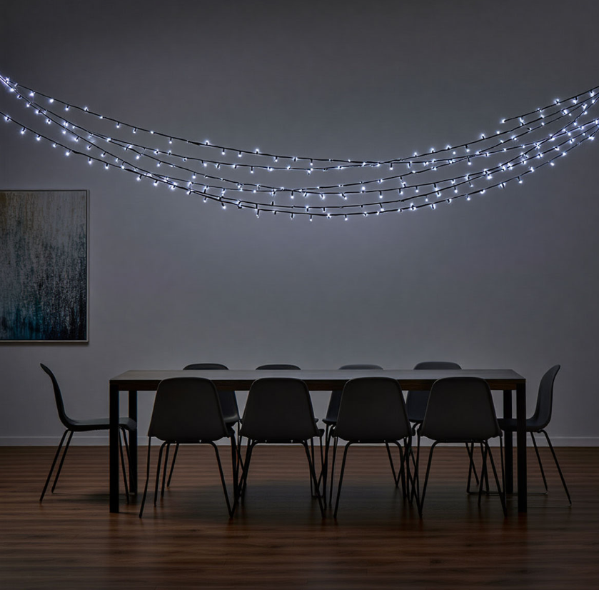 Гирлянда нить уличная 1000 LED 100 м на солнечной батарее черная нить с пультом ДУ Белый - фото 3