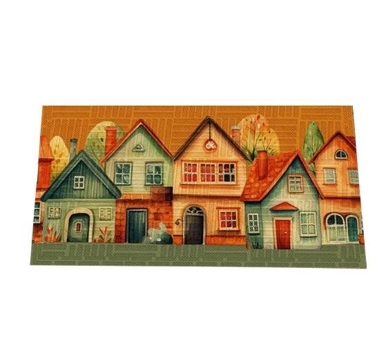Коврик придверный Домики 45x75 см Orange (128289)