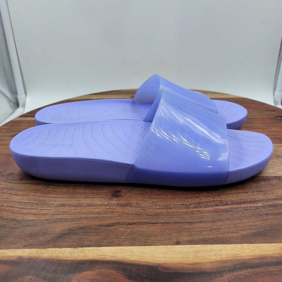 Шльопанці жіночі утеплені Crocs Slide Splash Moon Jelly р. 40-41 Синій (11596) - фото 15