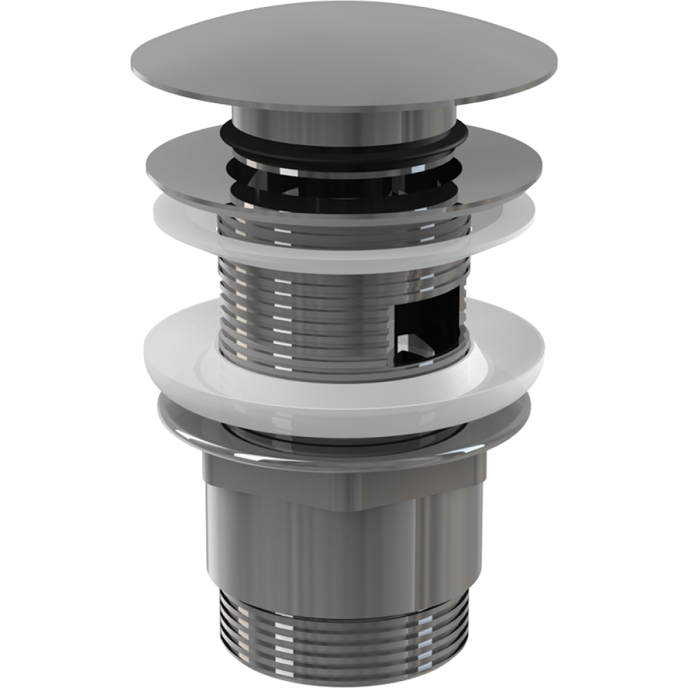 Донний клапан натискний для раковини Alca Plast A390 із переливом Хром (93026)