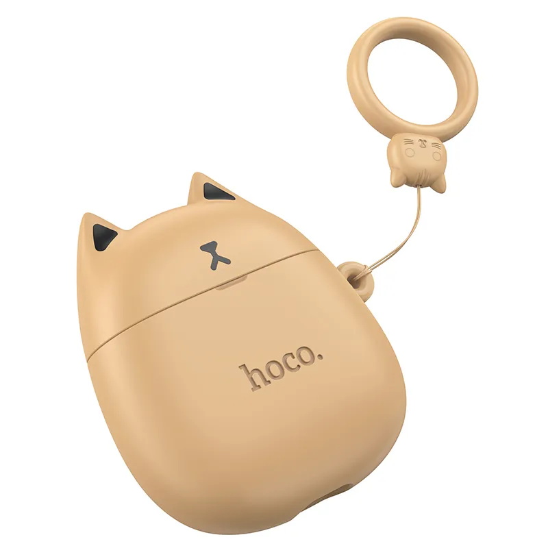 Навушники бездротові Hoco EW45 Magic Cat TWS Bluetooth 5,3 зарядний чохол Бежевий