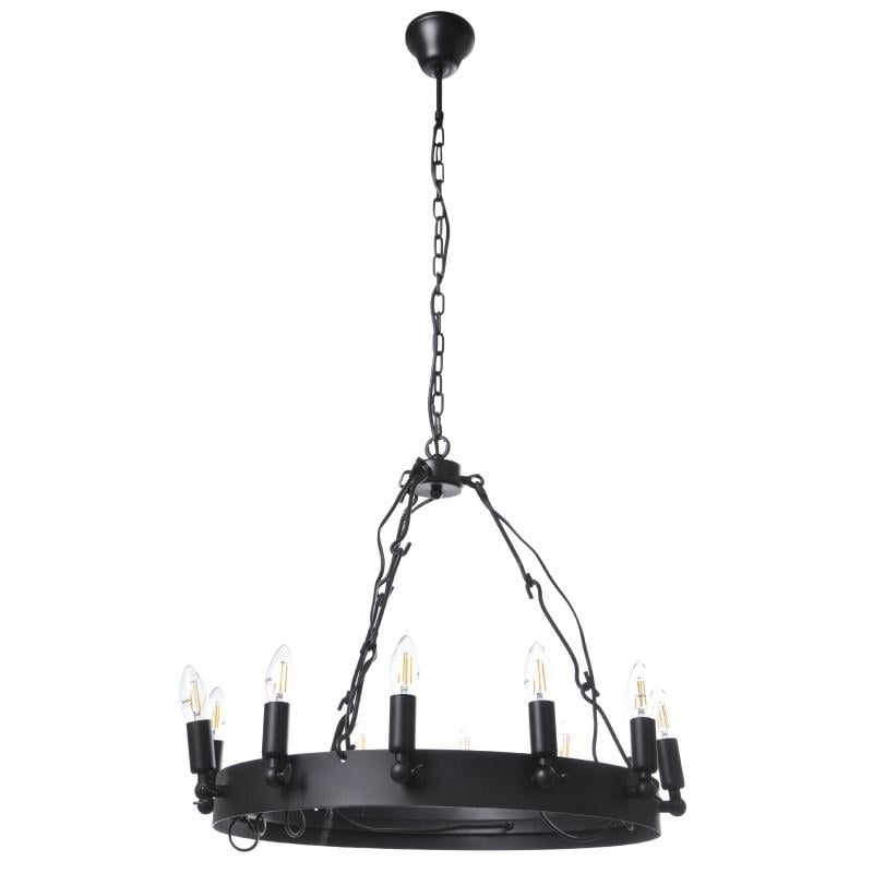 Люстра стельова лофт підвісна Brille BL-397S/12 E14 BK