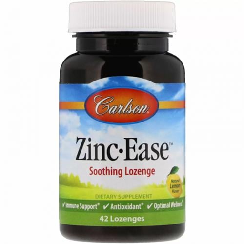 Мікроелемент цинк Carlson Labs Zinc Ease 10 мг 42 Lozenges Lemon