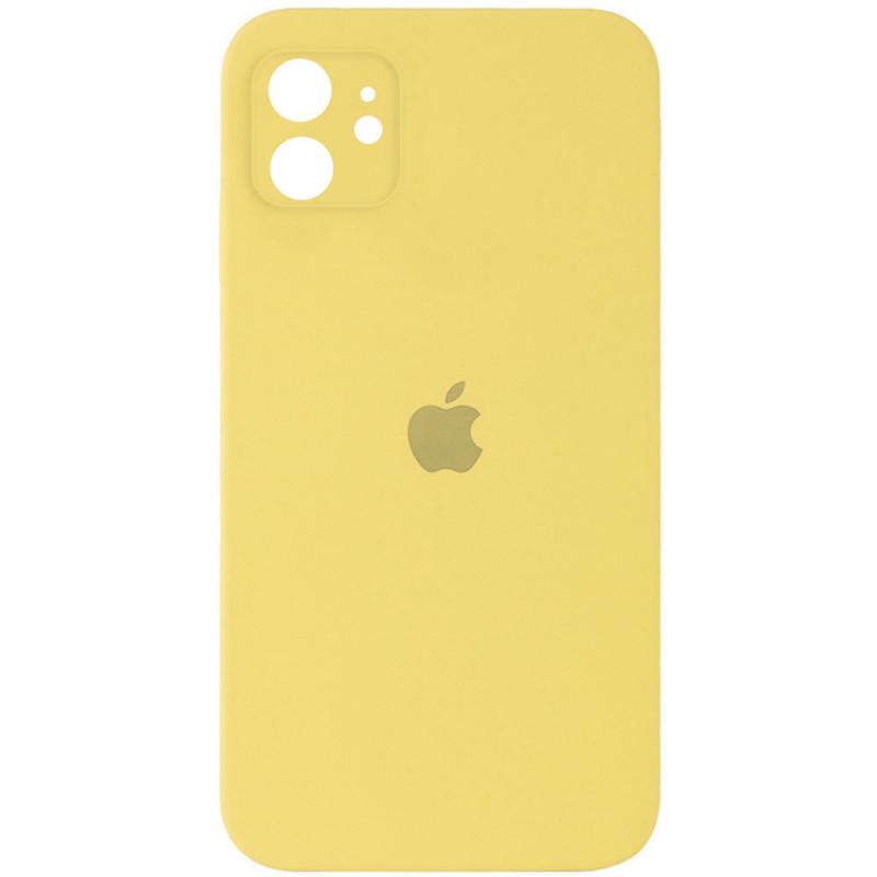 Противоударный чехол Silicone Case Square Full Camera Protective AA для Apple iPhone 11 6.1" Желтый/Canary Yellow