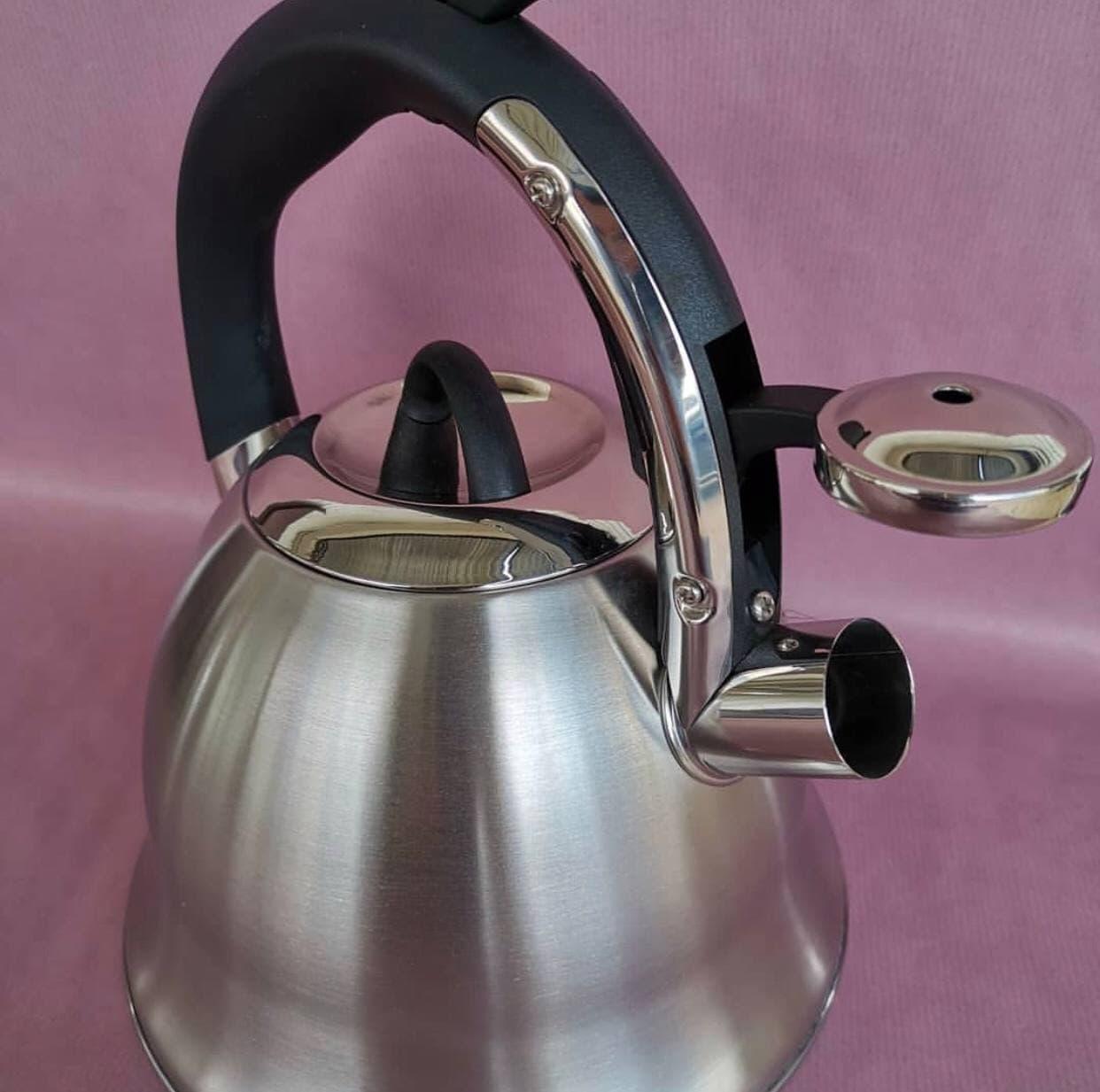 Чайник зі свистком для індукційної плити Edenberg EB-1977 з нержавіючої сталі 3 л (2530556628) - фото 2 Чайник зі свистком для індукційної плити Edenberg EB-1977 з нержавіючої сталі 3 л (2530556628) - фото 2