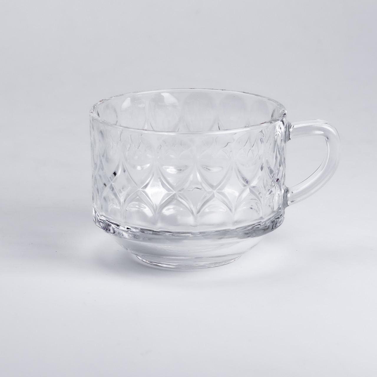 Набір скляних чашок для чаю та кави 2 шт. 450 мл Прозорий - фото 2