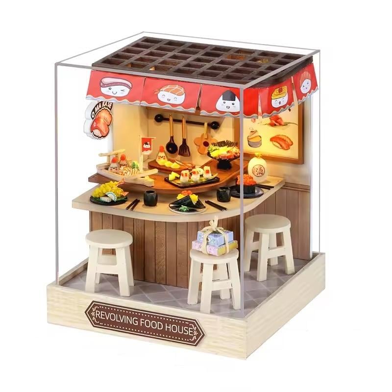 Конструктор 3D Румбокс Revolving Food House з LED-підсвіткою та пилозахисним ковпаком