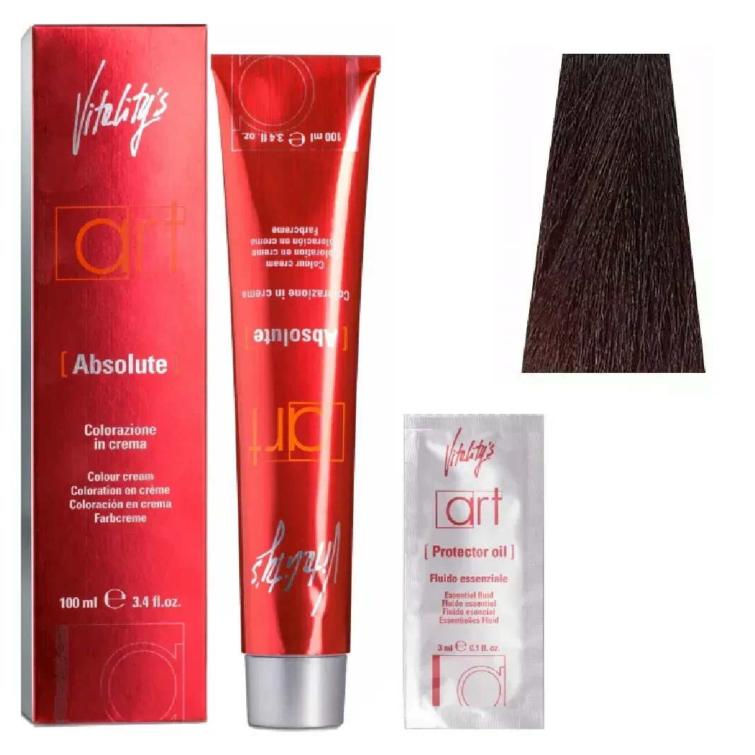 Крем-краска для волос с масляным коктейлем Vitality’s Art Absolute Hair Color Cream 5/5 Махагоновый светлый шатен 100 мл