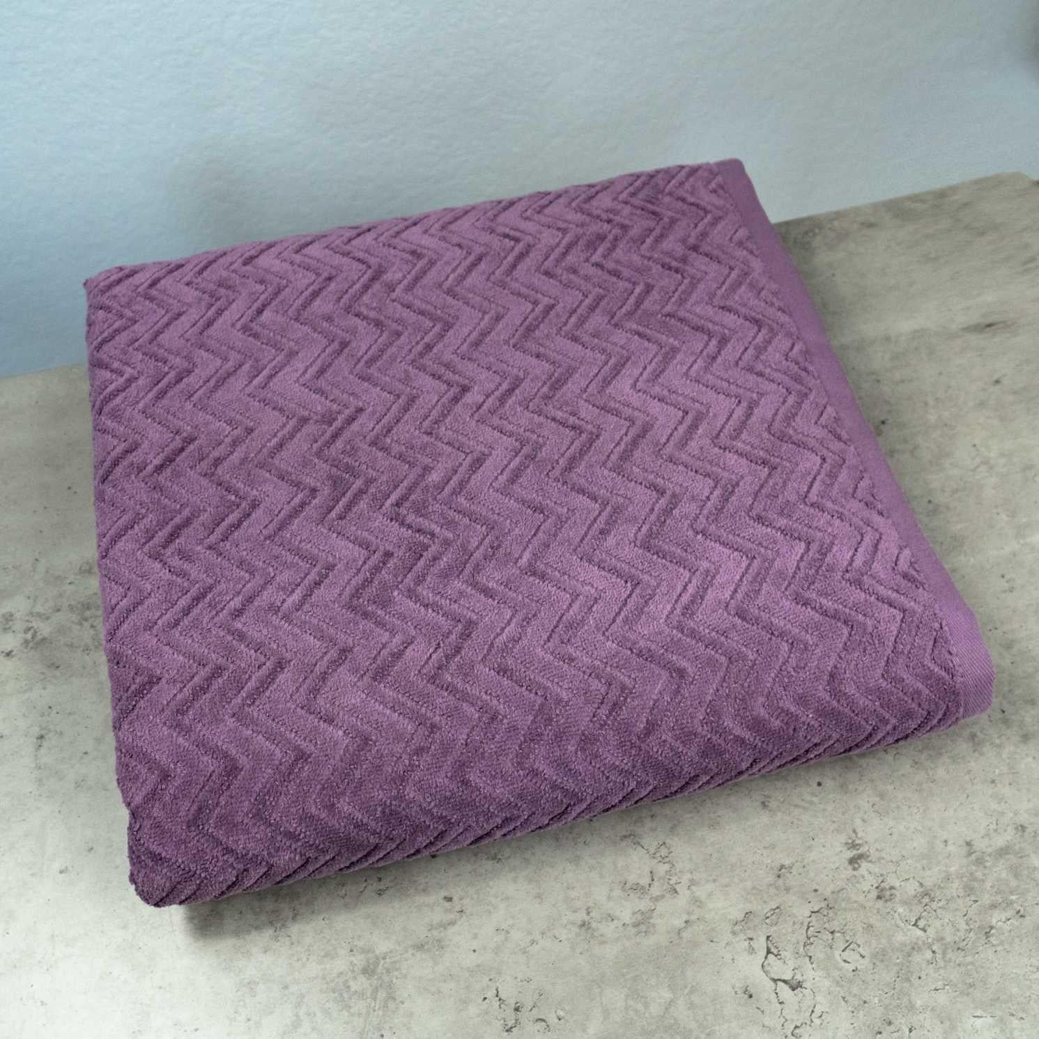Полотенце банное GM Textile жаккардовое с велюром 70x140 см Темно-фиолетовый (550-140-gv-dfiolet)