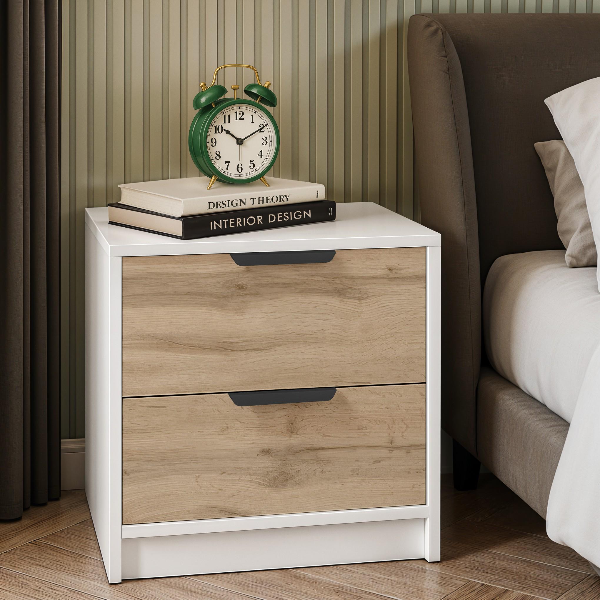 Тумба приліжкова FT-3 450х354х489 мм Білий/Дуб Аппалачі - фото 1 Тумба приліжкова FT-3 450х354х489 мм Білий/Дуб Аппалачі - фото 1
