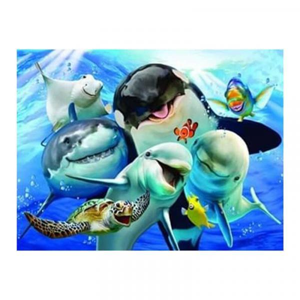 Алмазна мозаїка TK Group Підводні друзі 40х30 см з рамкою в коробці (GB74661-mt)