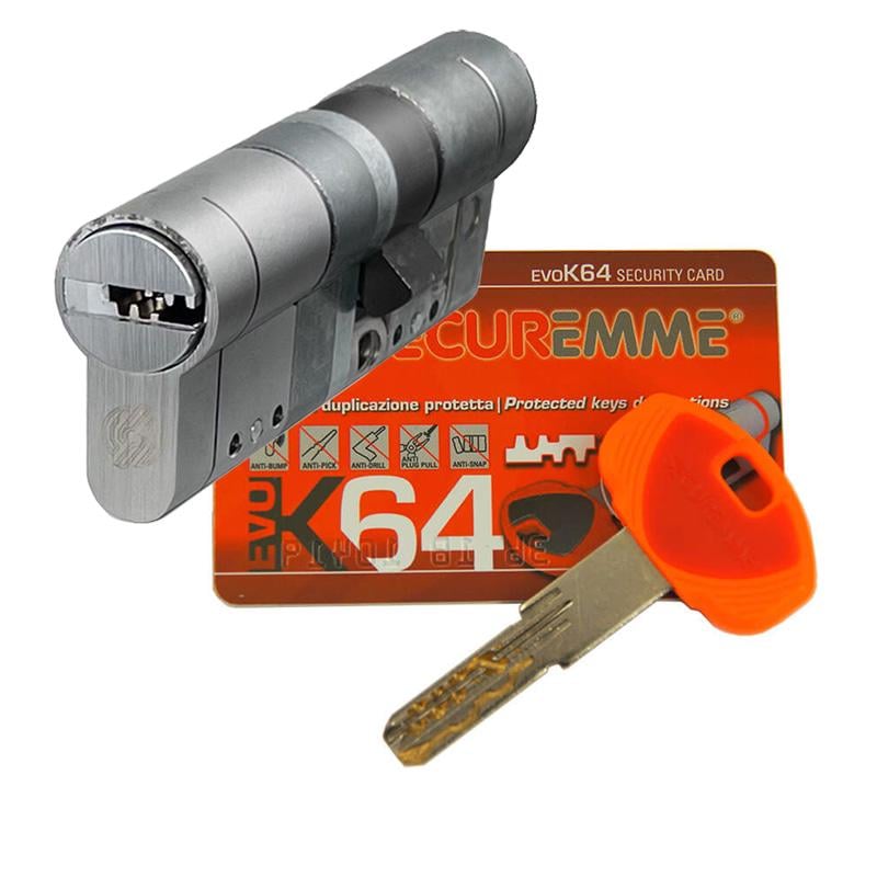 Цилиндр модульный Securemme K64 63 мм 31,5/31,5 ключ/ключ матовый Хром