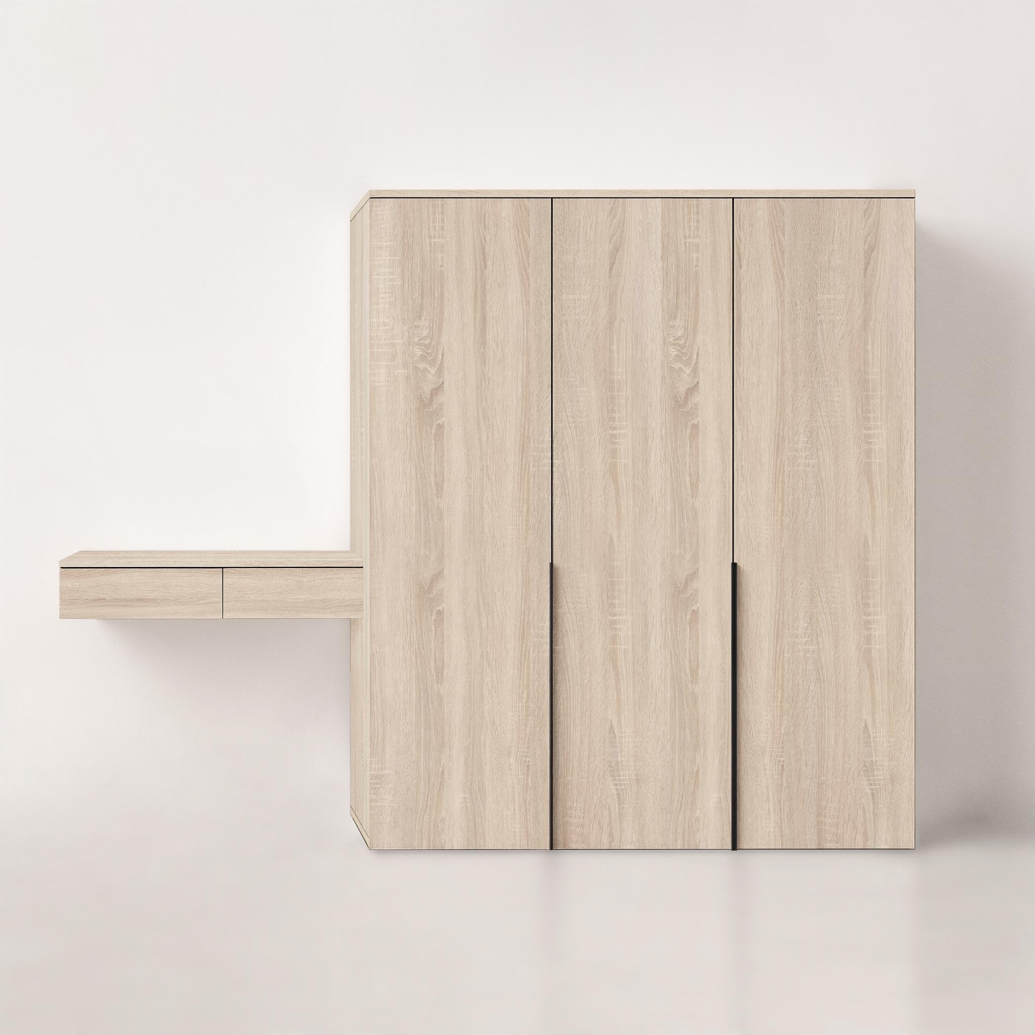 Комплект мебели Moris шкаф с полками и штангой и туалетный стол 2800x520х2200 мм Дуб Сонома - фото 3