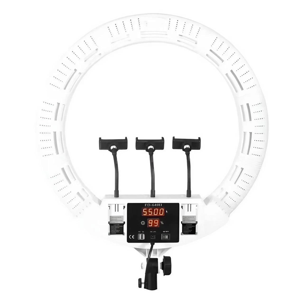 Кольцевая LED лампа 100 Вт 22" 3200–5500K с зеркалом Белый (kmtЦ-000079538)