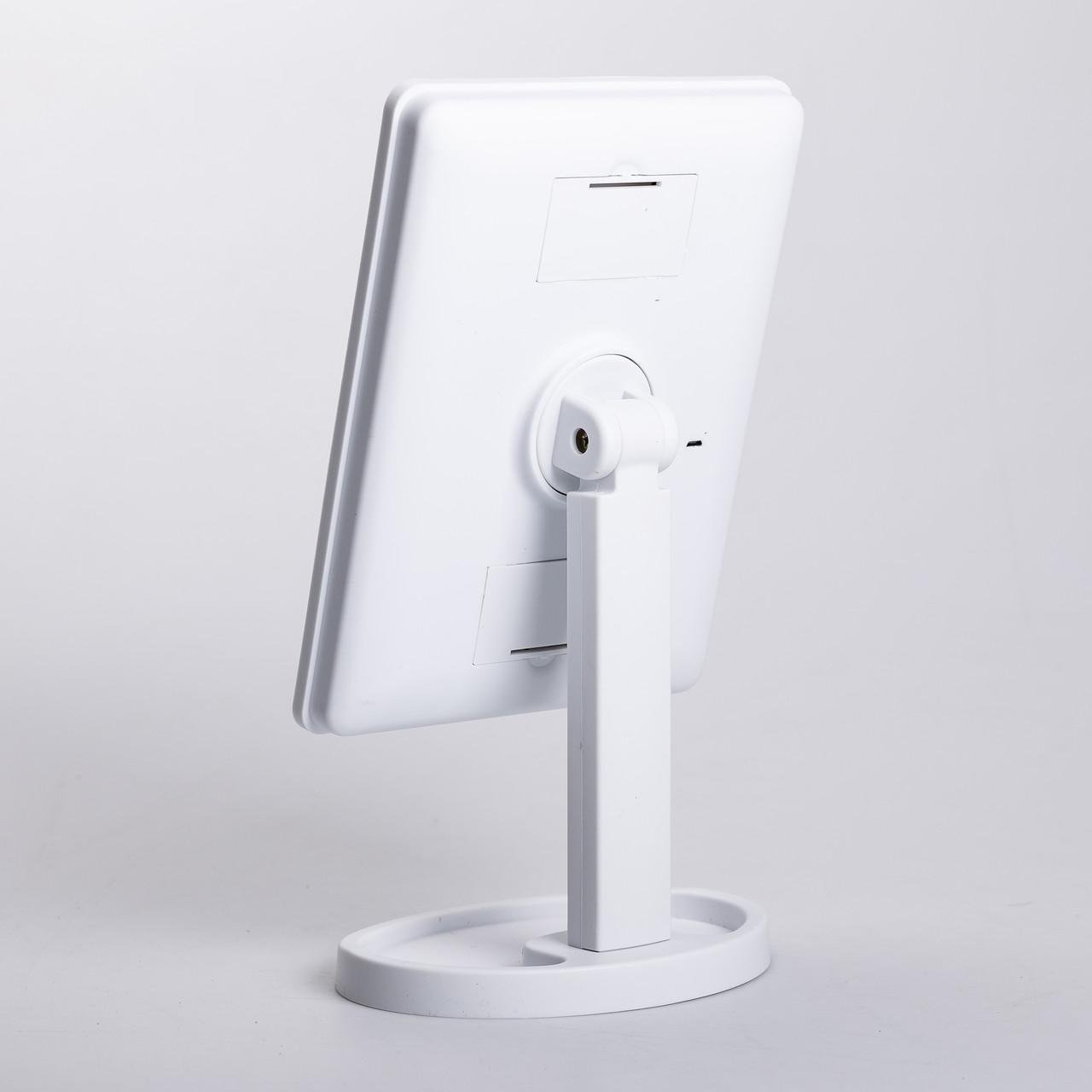 Дзеркало настільне косметичне для макіяжу 16 LED 21х16 см Білий (6877) - фото 2