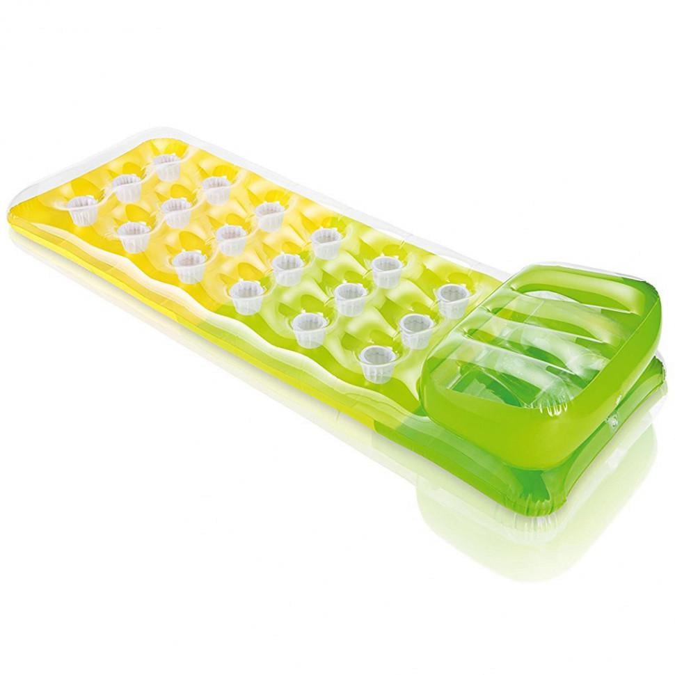 Матрас надувной intex 58890 Зелено-оранжевый (749s11906)